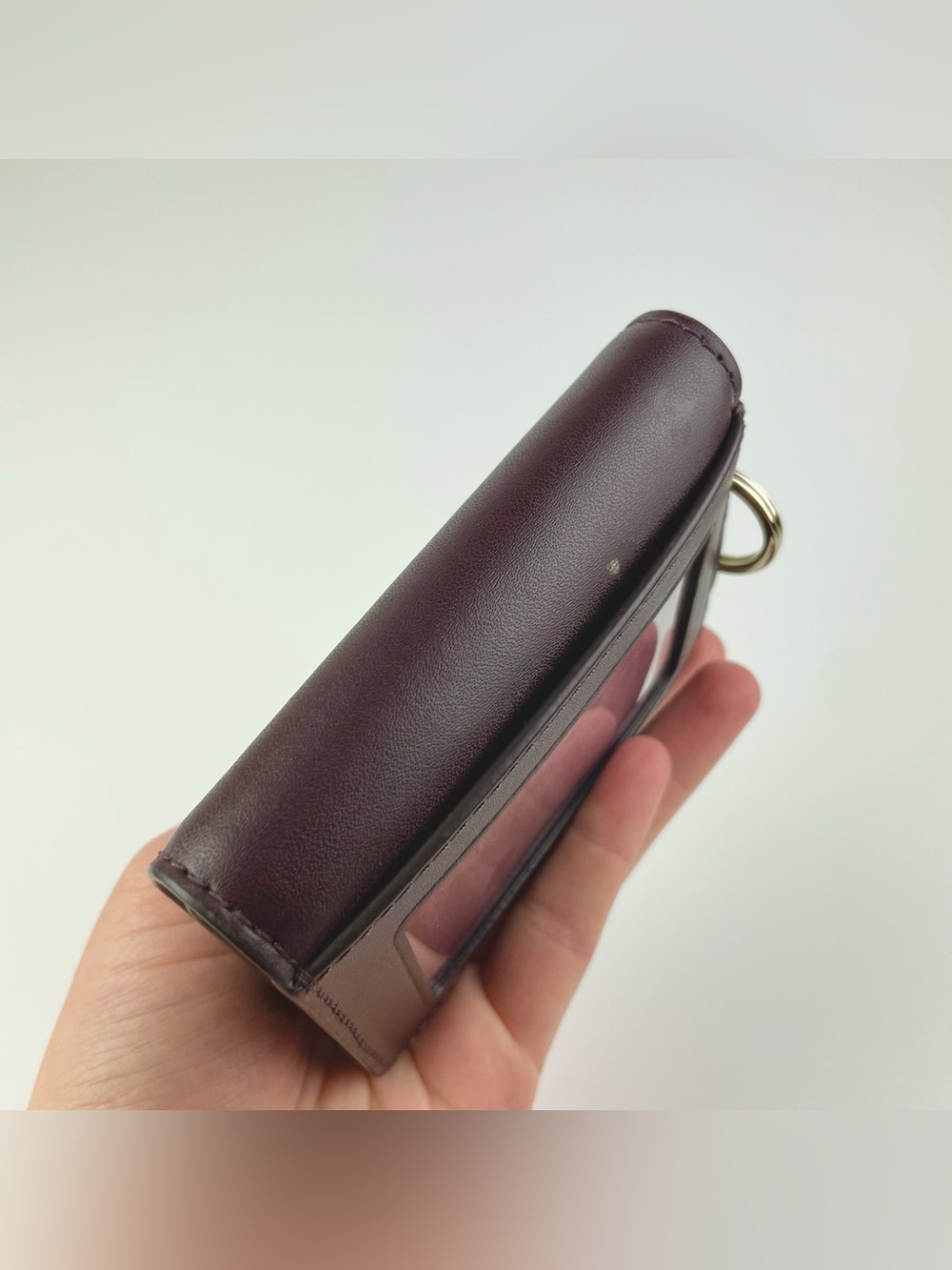 kate spade New York Plum Gemma Scalloped Card Mini Wallet w/ Key Ring ID Window - Picture 9 of 15